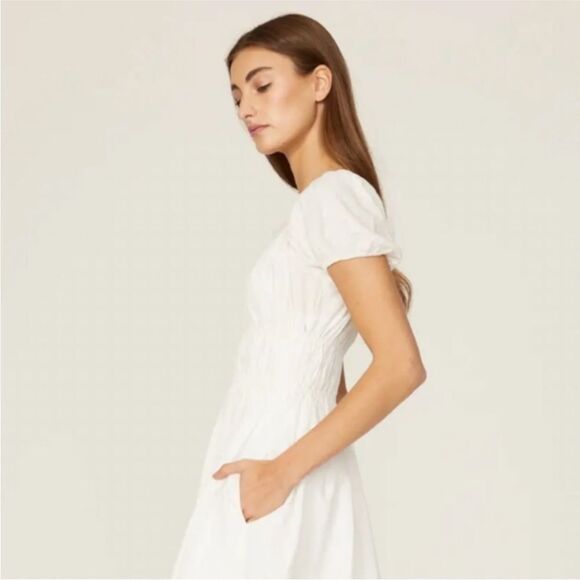 Kate Spade white 100% cotton midi dress small s sundress - Picture 5 of 10